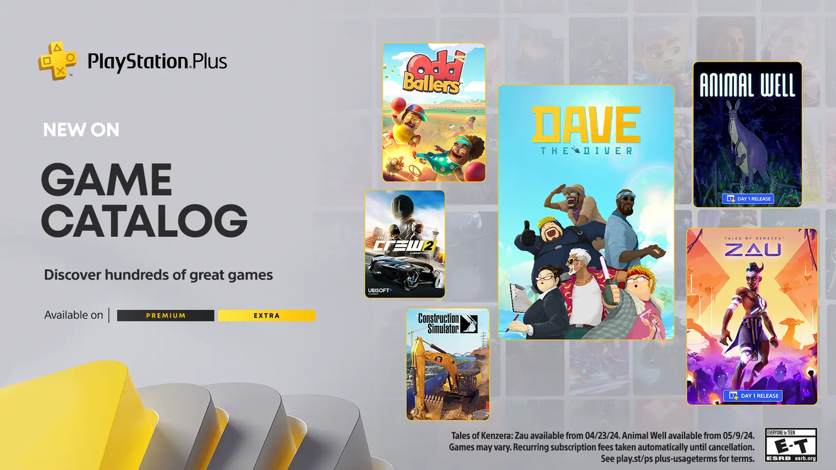 Catálogo PS Plus Extra e Premium em Abril