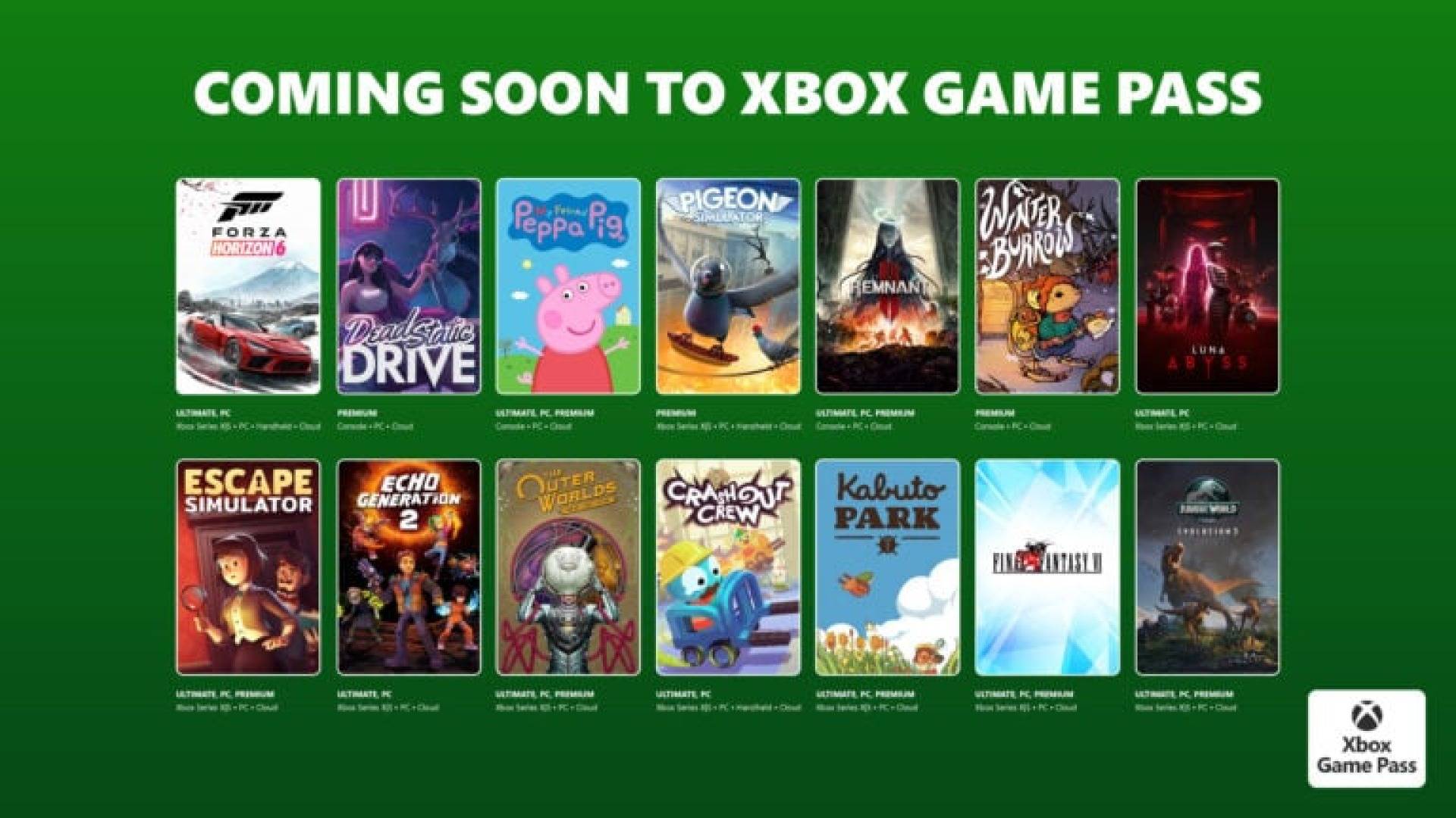 Game Pass final de maio e início de junho