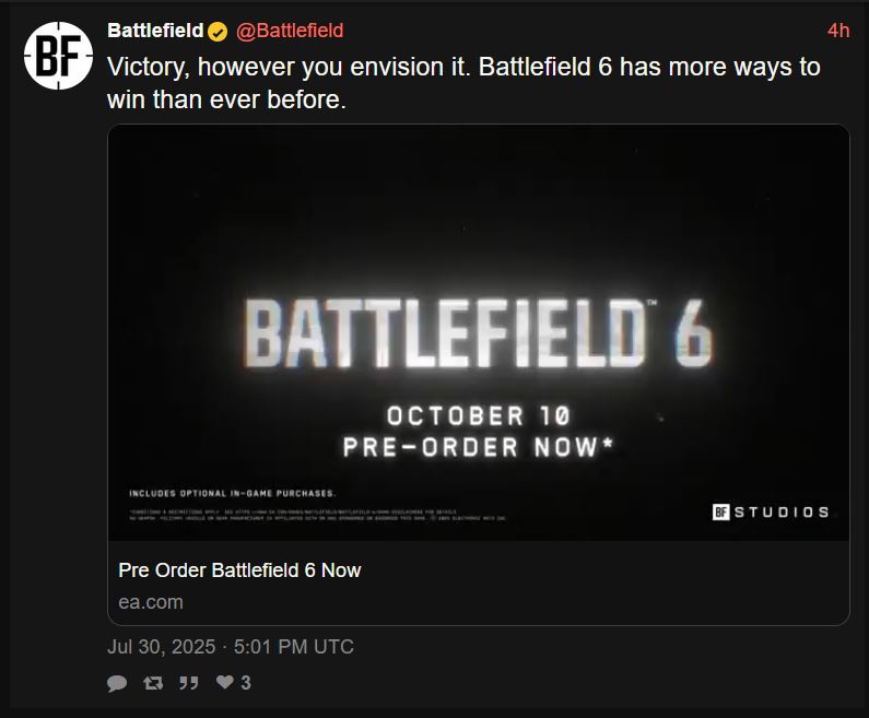 Battlefield 6 data Battlefield 6 data