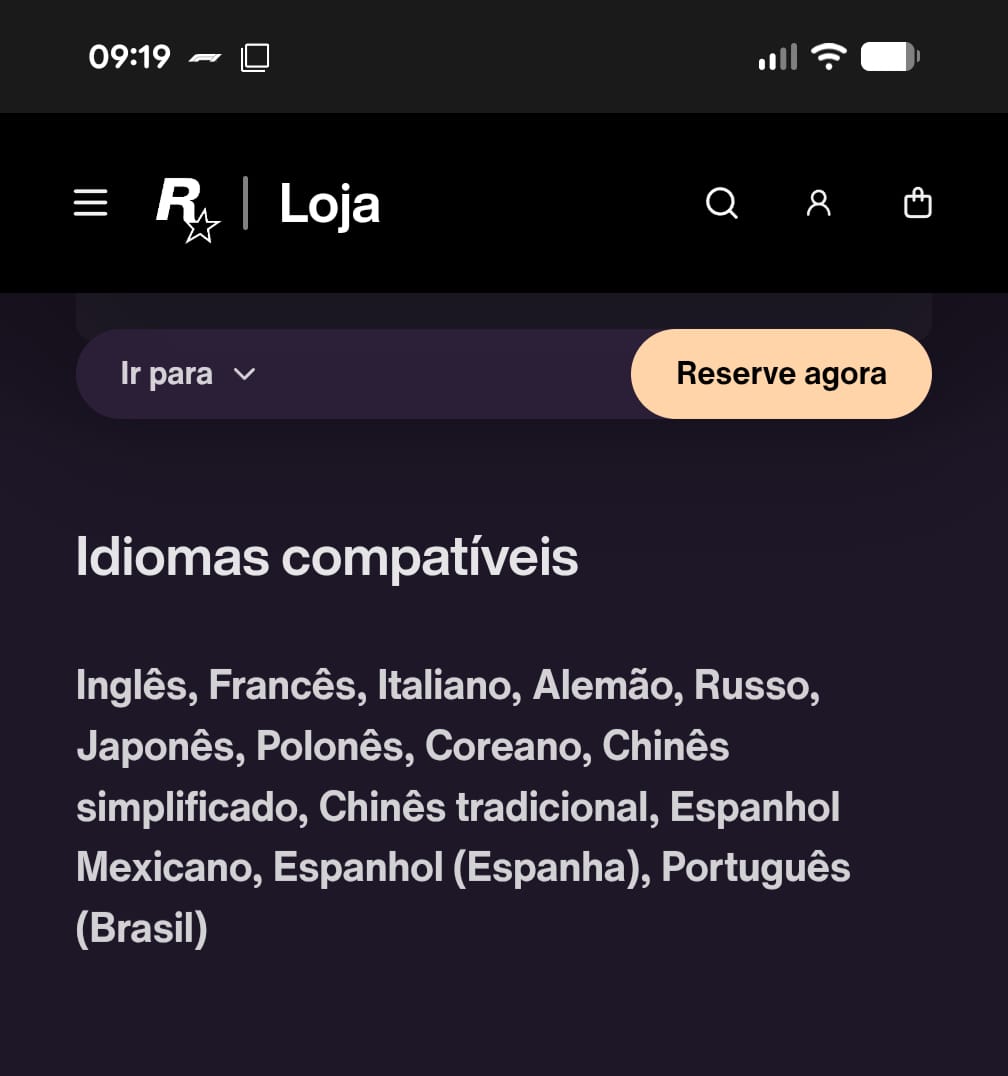 Idiomas GTA VI