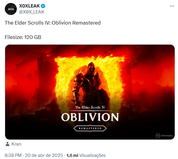 The Elder Scrolls IV Remastered Size