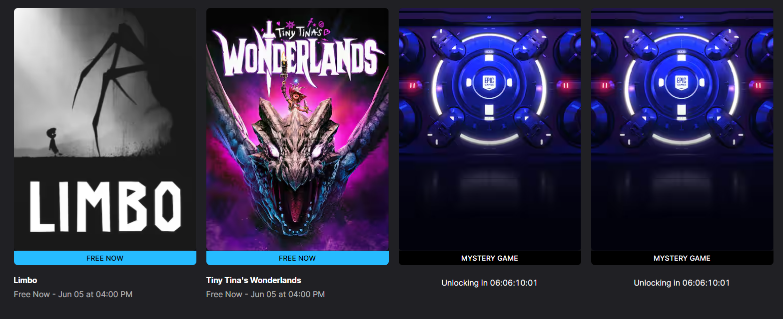 Jogos gratuitos na Epic Games Store